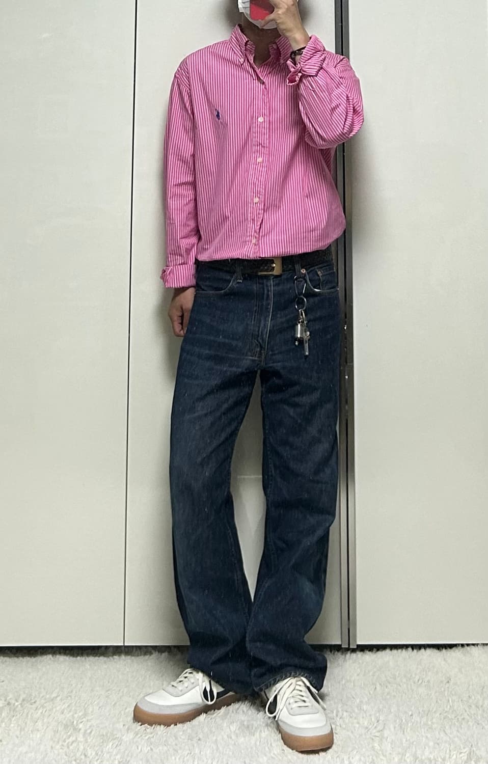 폴로 스트라이프 커스텀핏 셔츠 (M) 상품이미지7