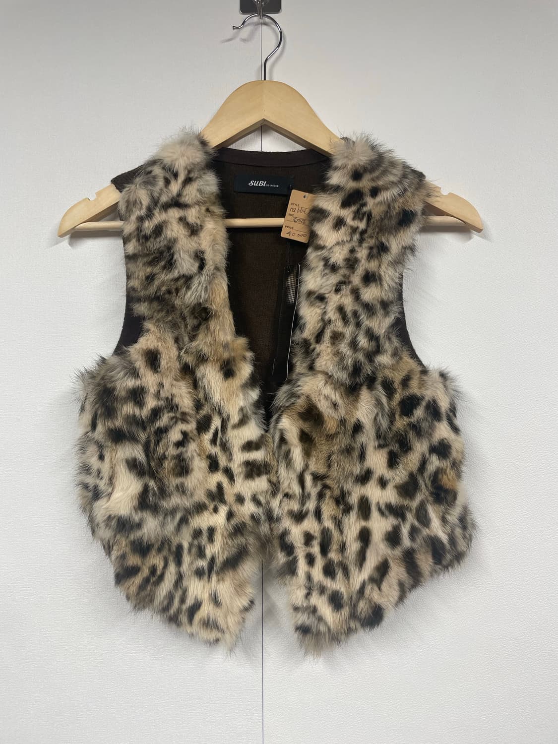 SUBI 레오파드 퍼 베스트 상품이미지1