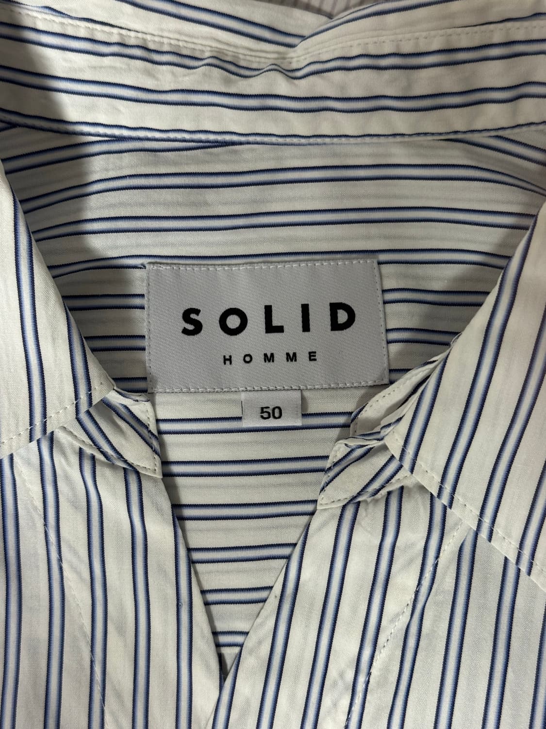 (50 사이즈) 솔리드옴므 21SS 블루 스트라이프 풀오버 셔츠 상품이미지3