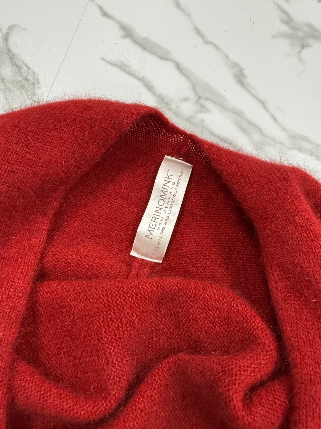 MERINOMINK 레드 울 니트 케이프 상품이미지3