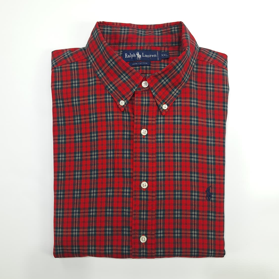 CN444 2XL 폴로 랄프로렌 클래식 레드 타탄체크 긴팔 셔츠 남방 상품이미지8