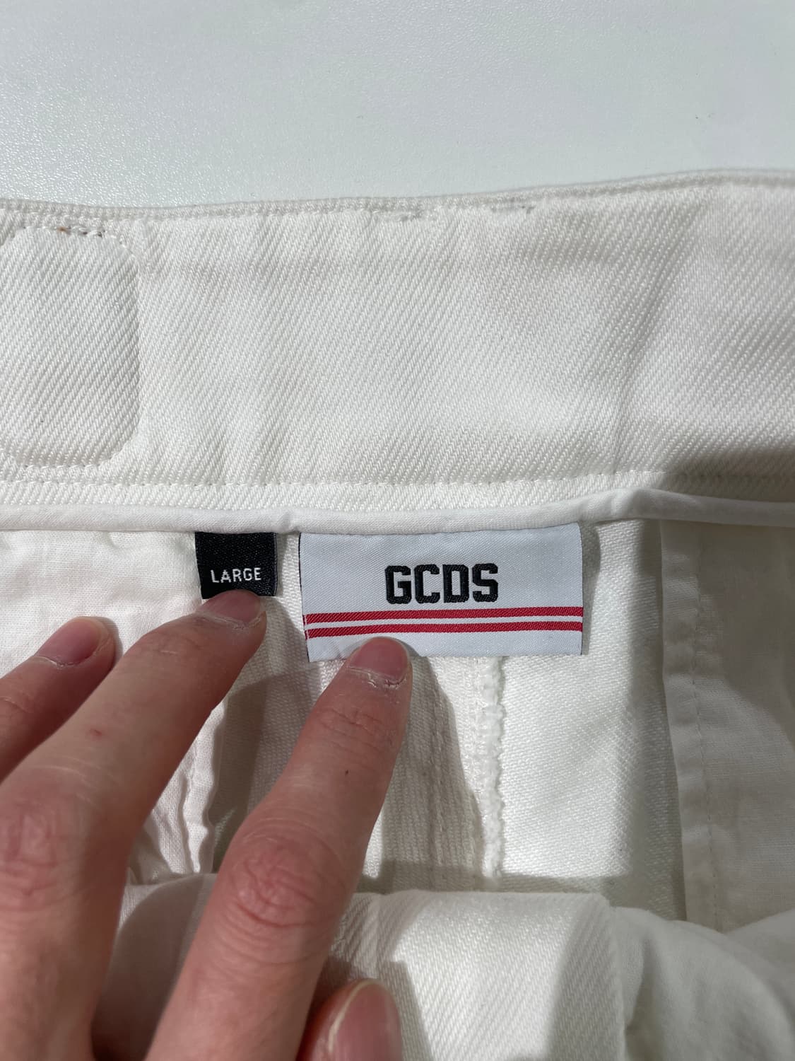 gcds 화이트 스트링 데님 카고 조거 팬츠    상품이미지7