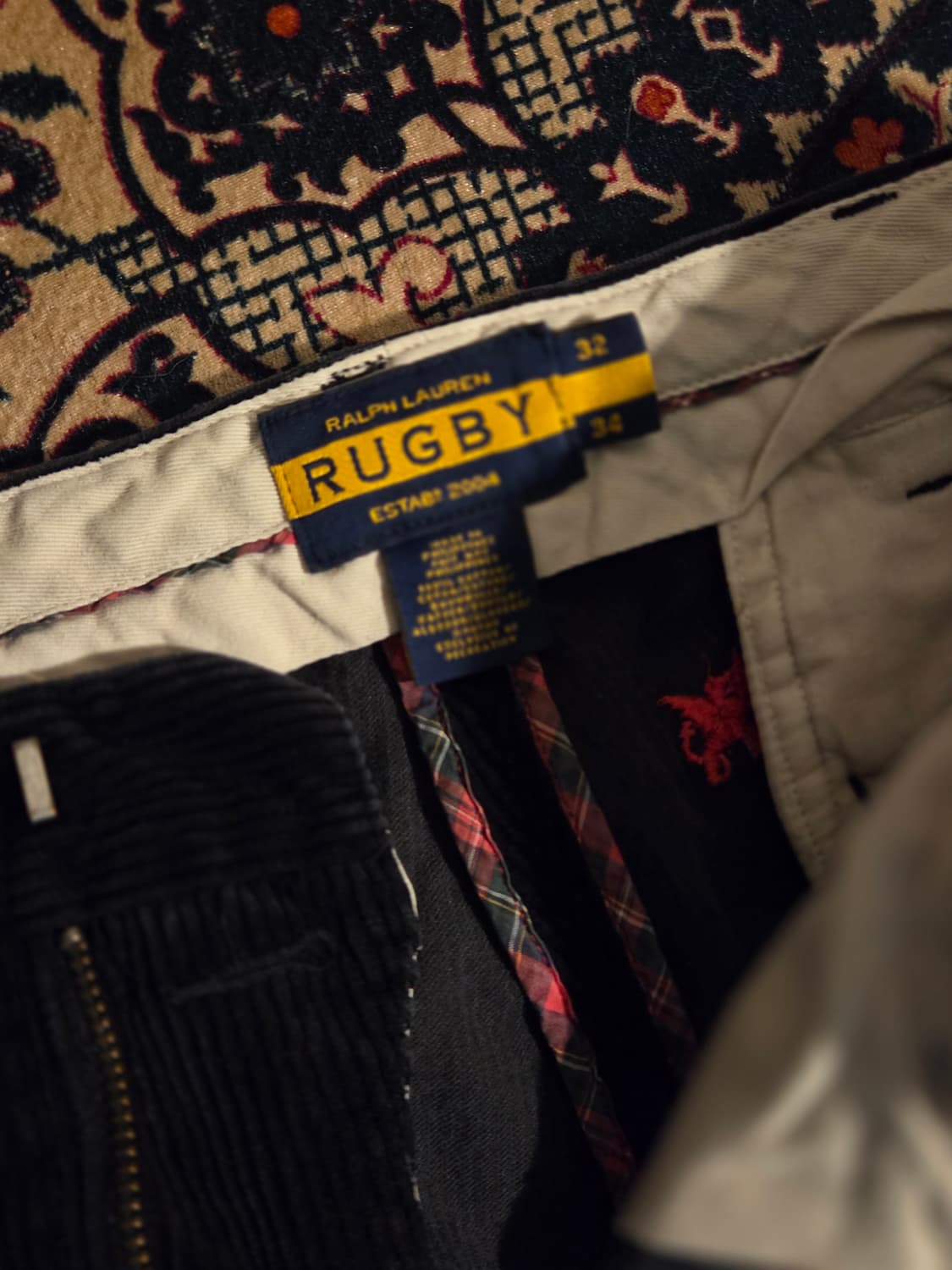 [희귀매물/32x34] 랄프로렌 럭비(RUGBY) 코듀로이 자수 팬츠 상품이미지2