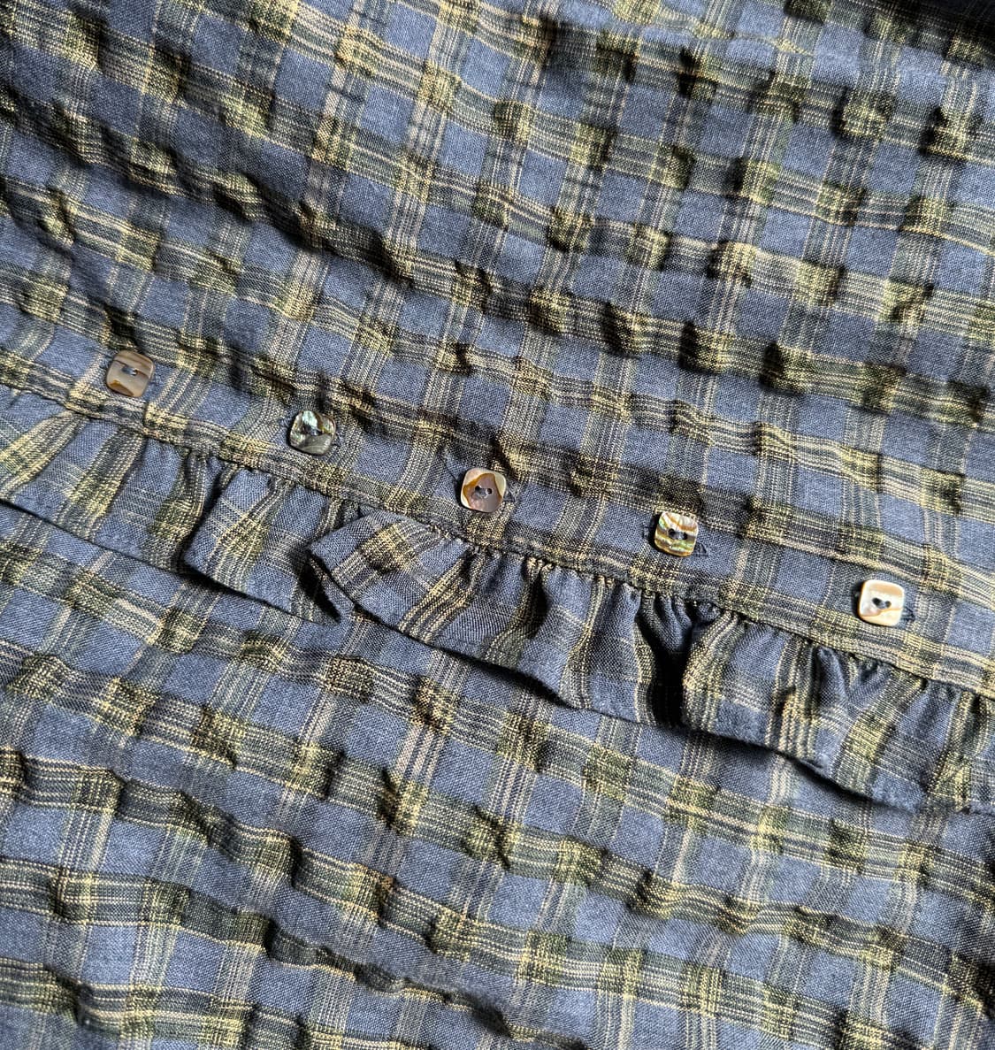 비아 플레인 체크 블라우스 사이즈 프리 상품이미지7