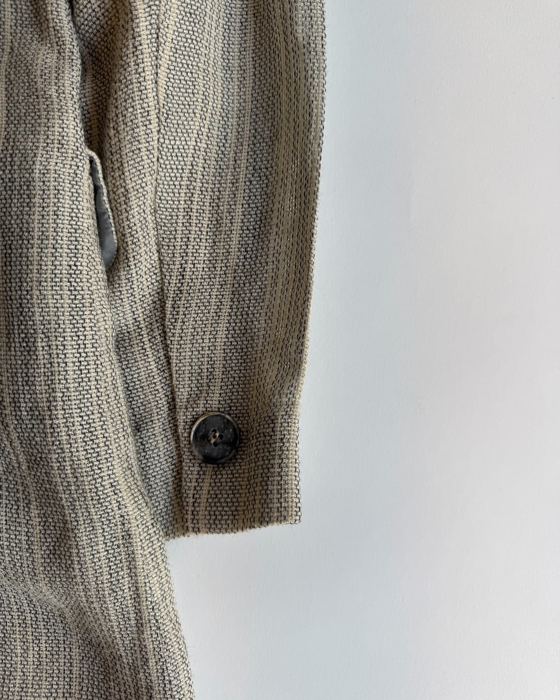 Vintage Striped Collarless Blazer 상품이미지3