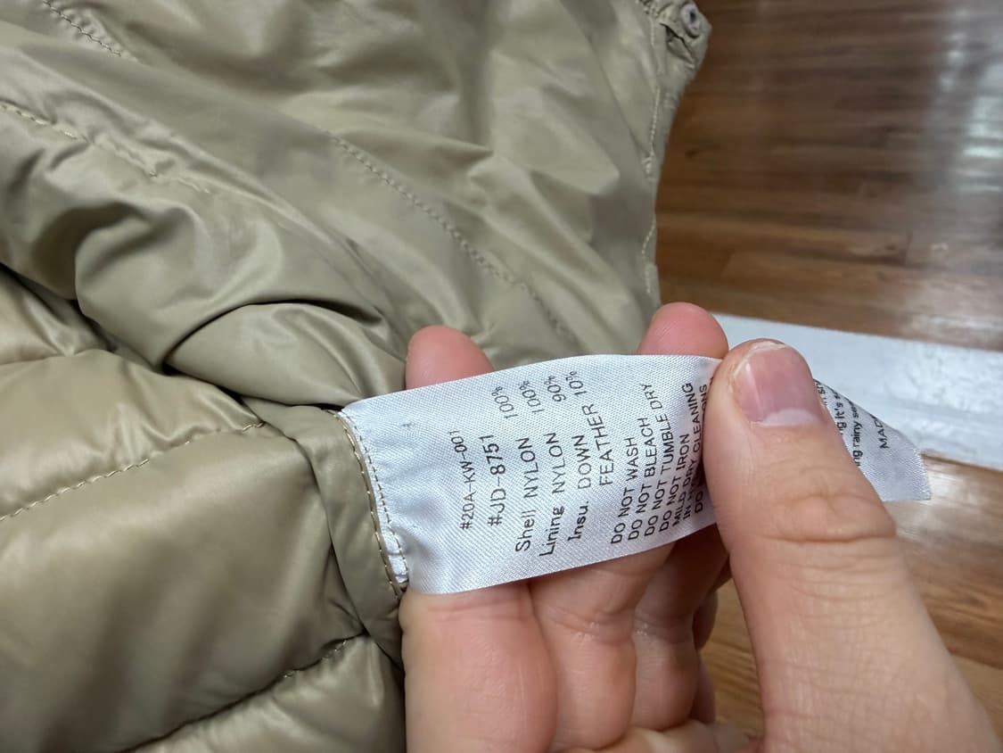 [L]단톤 남녀공용 경량 패딩 판매합니다 상품이미지4