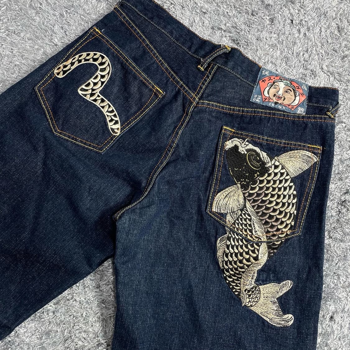 Evisu Japon 가쿠 엠브로이드 데님쇼츠 상품이미지3