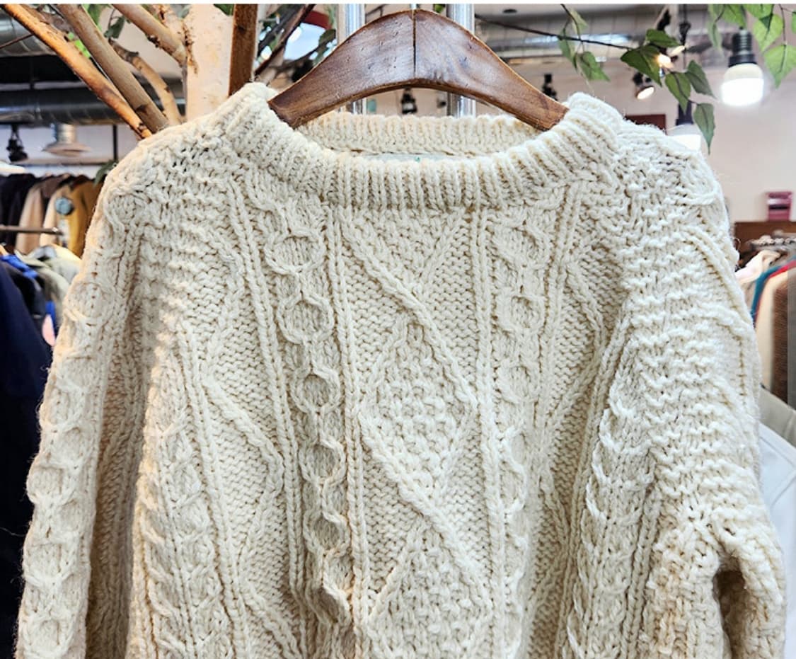 Kinvara 도톰한 아일랜드산 핸드메이드  빈티지 스웨터 상품이미지2