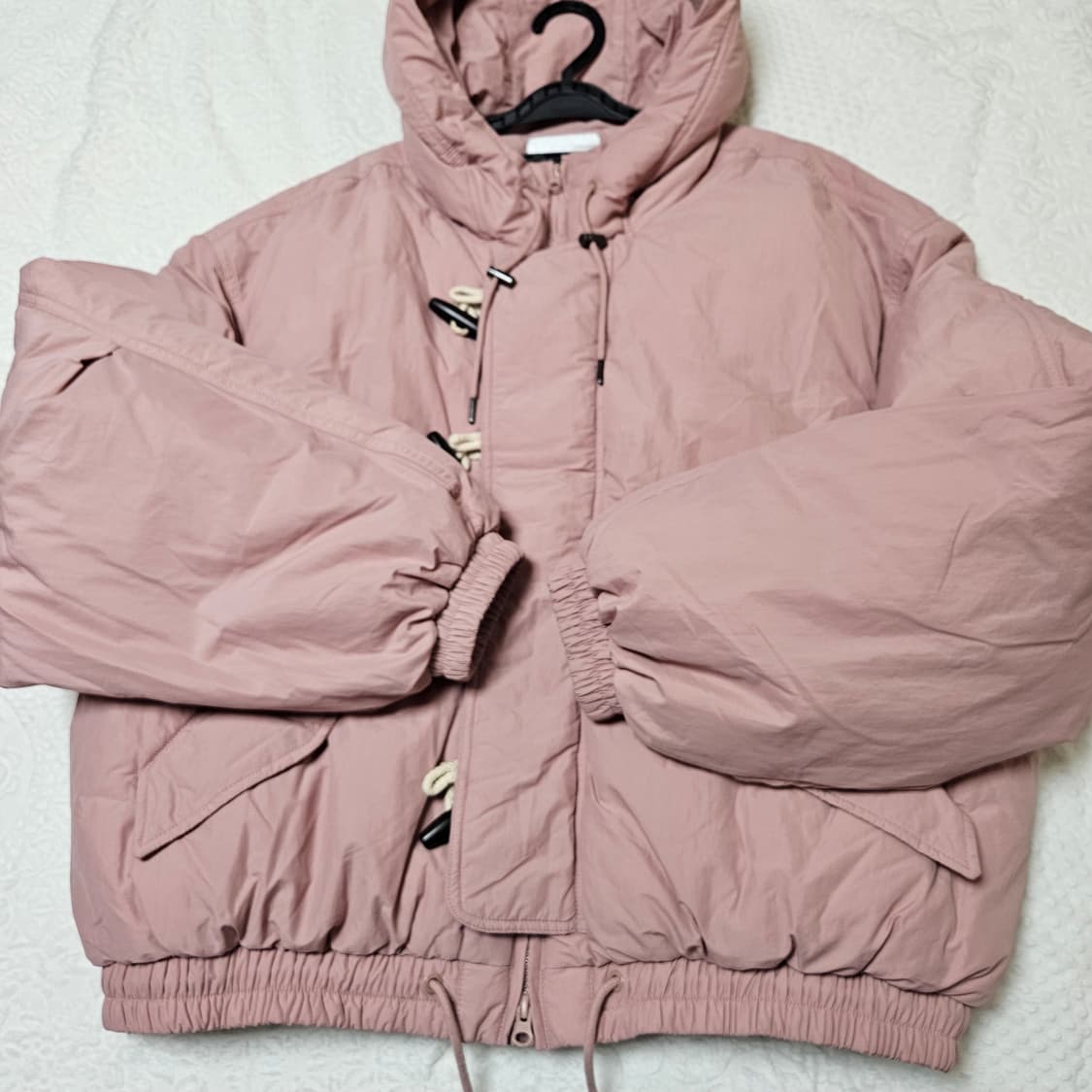 코드그라피 더플 후드 패딩 페일 핑크 M 상품이미지6