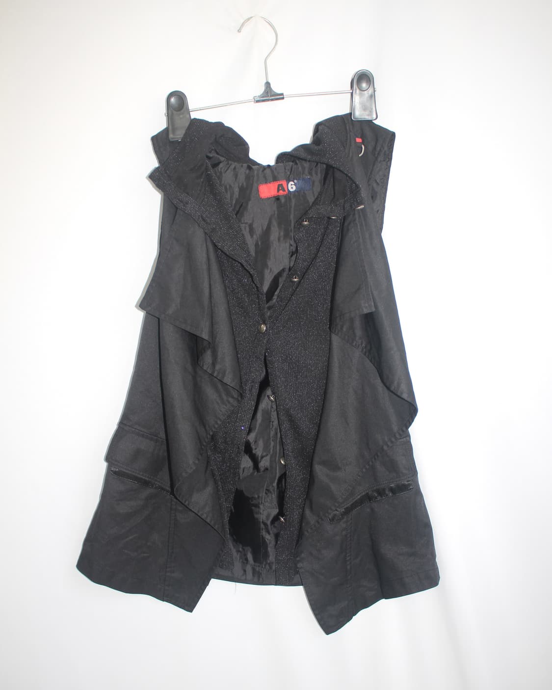 A6 double layered draped hooded vest 상품이미지4