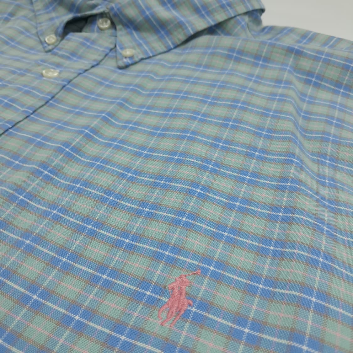Co486 4XL Big 폴로 랄프로렌 세이지그린 스몰타탄 반팔 셔츠 상품이미지4