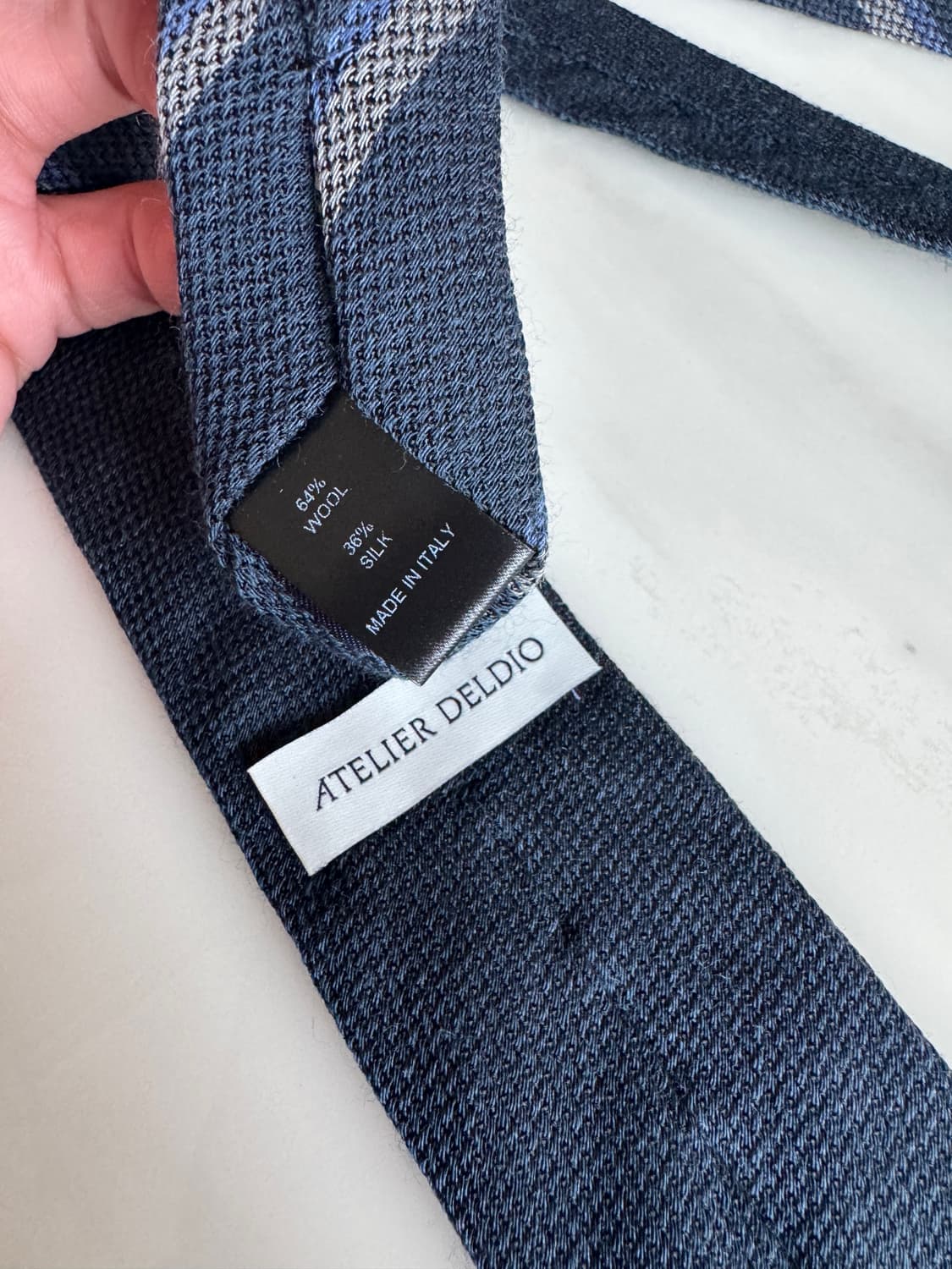 아틀리에 델디오 울실크 투톤 수입원단 넥타이 판매 상품이미지2