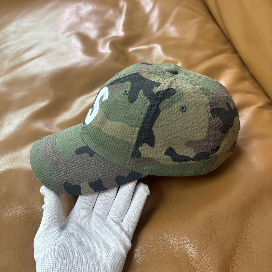 슈프림 S로고 6패널 볼캡 모자 24ss 시어서커 우드랜드 카모 상품이미지4