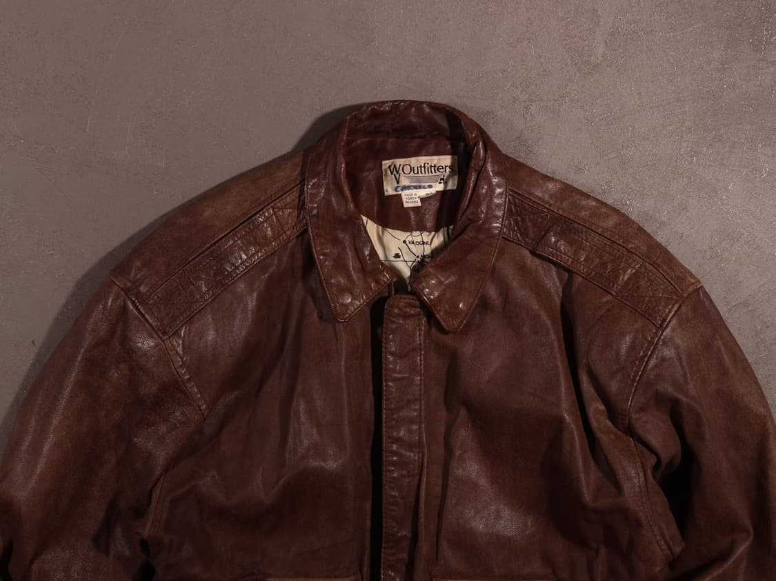 90s WV 아웃피터스 레더 플라이트 자켓 상품이미지2