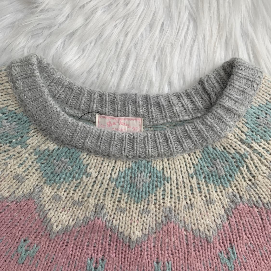 빈티지 노르딕 패턴 라운드니트 1756 상품이미지4