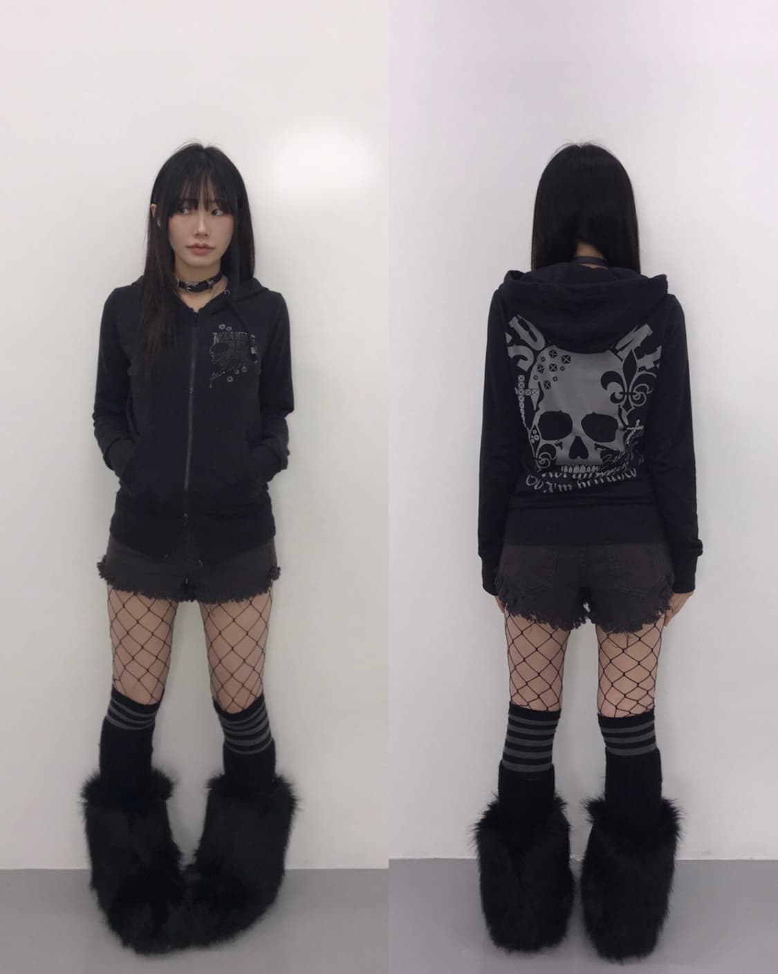 GHOST OF HARLEM Skull Graphic Hood zip 상품이미지1