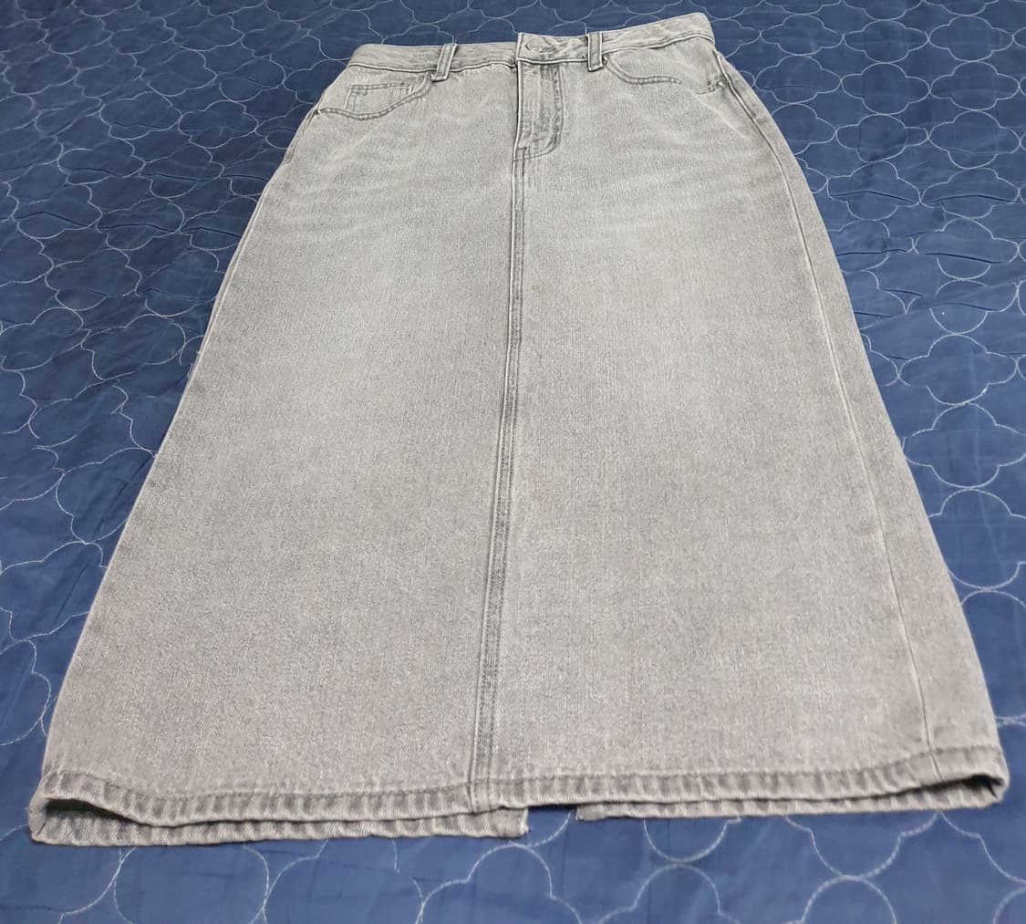 탑텐 BETTER DENIM 롱스커트 그레이 (S) 상품이미지1