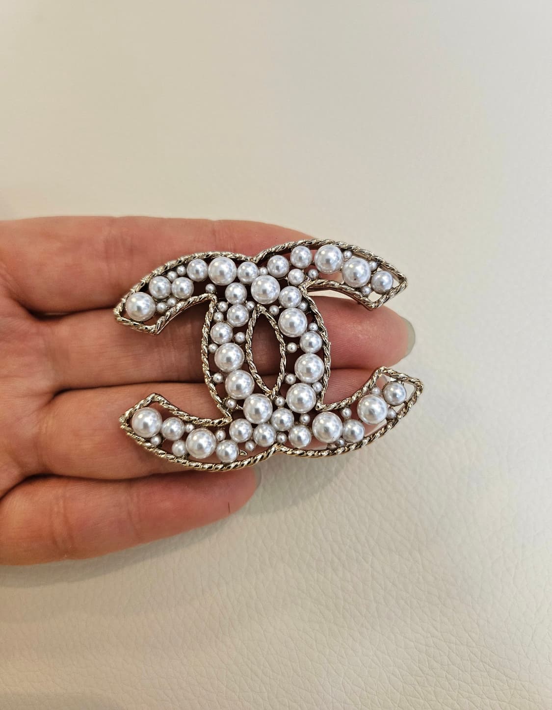 샤넬 CC 멀티진주 앤틱풍 로즈골드 브로치 업사이클링 상품이미지3