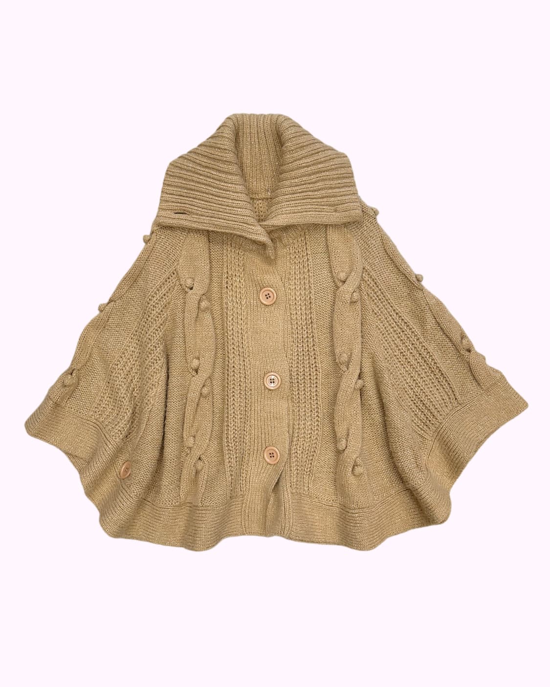 beige cable knit cape 상품이미지1