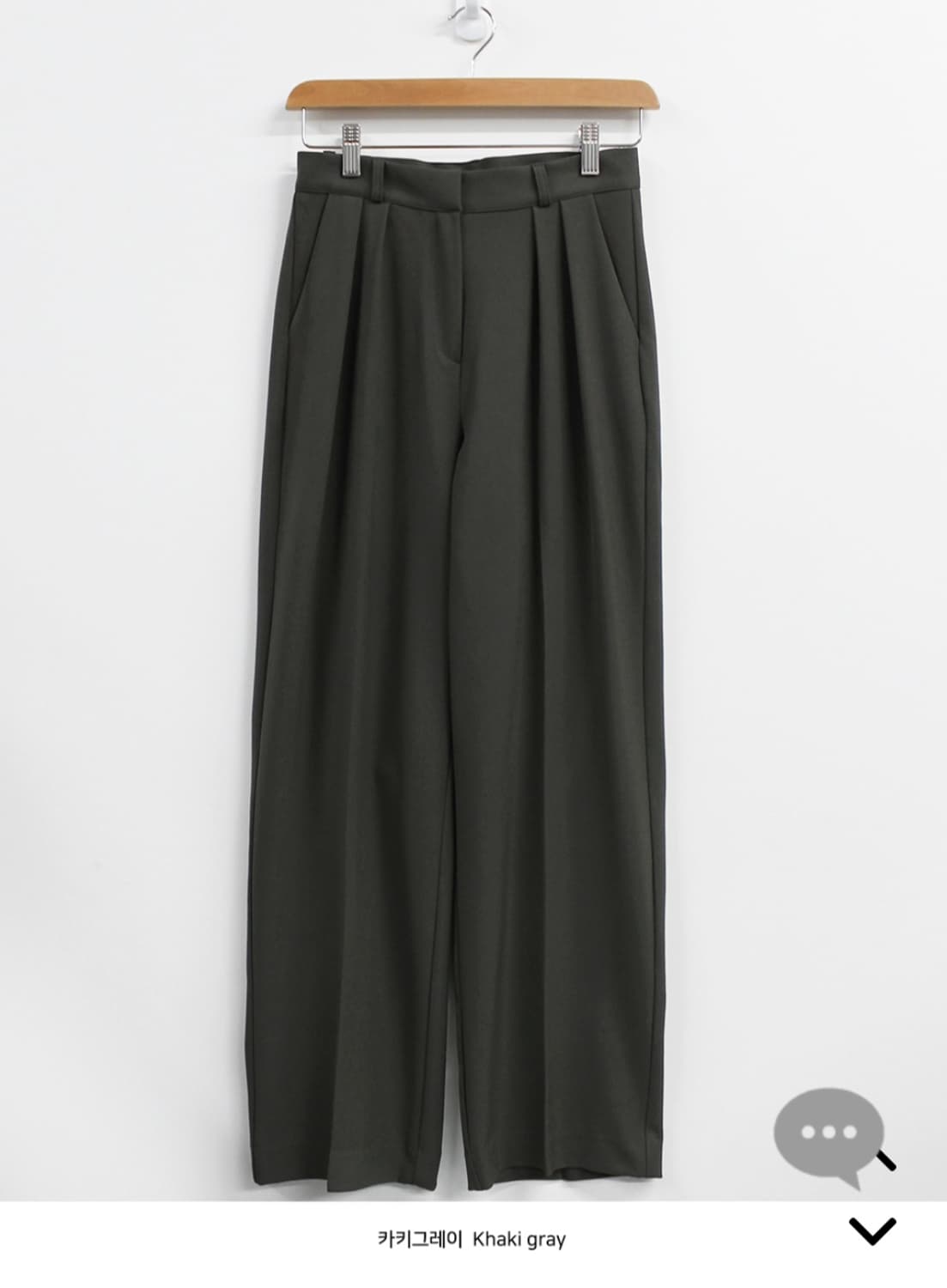 BAON 세미 핀턱 슬랙스 카키그레이 S 상품이미지4