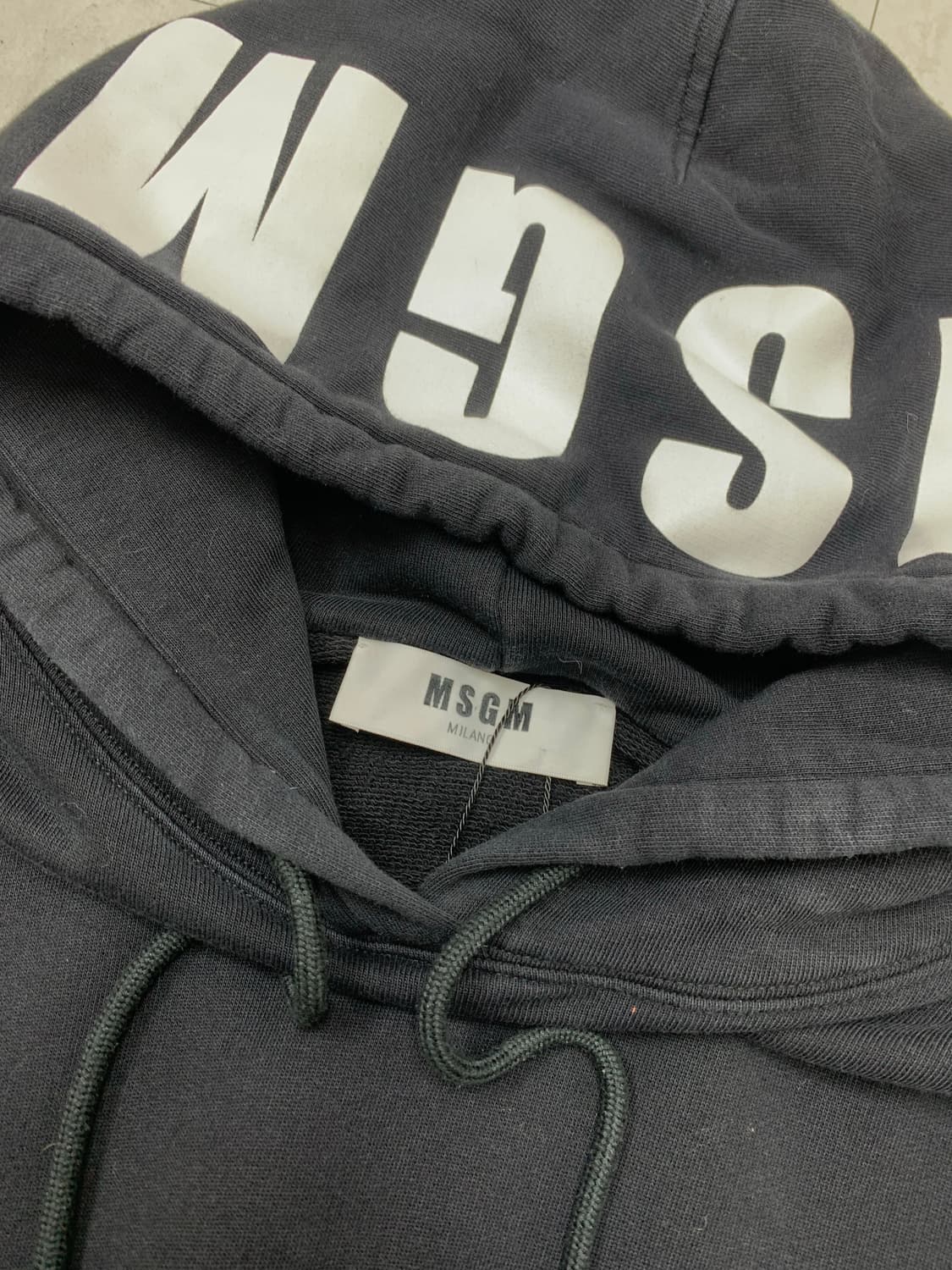 msgm 로고 블랙 후드티 #385 상품이미지5