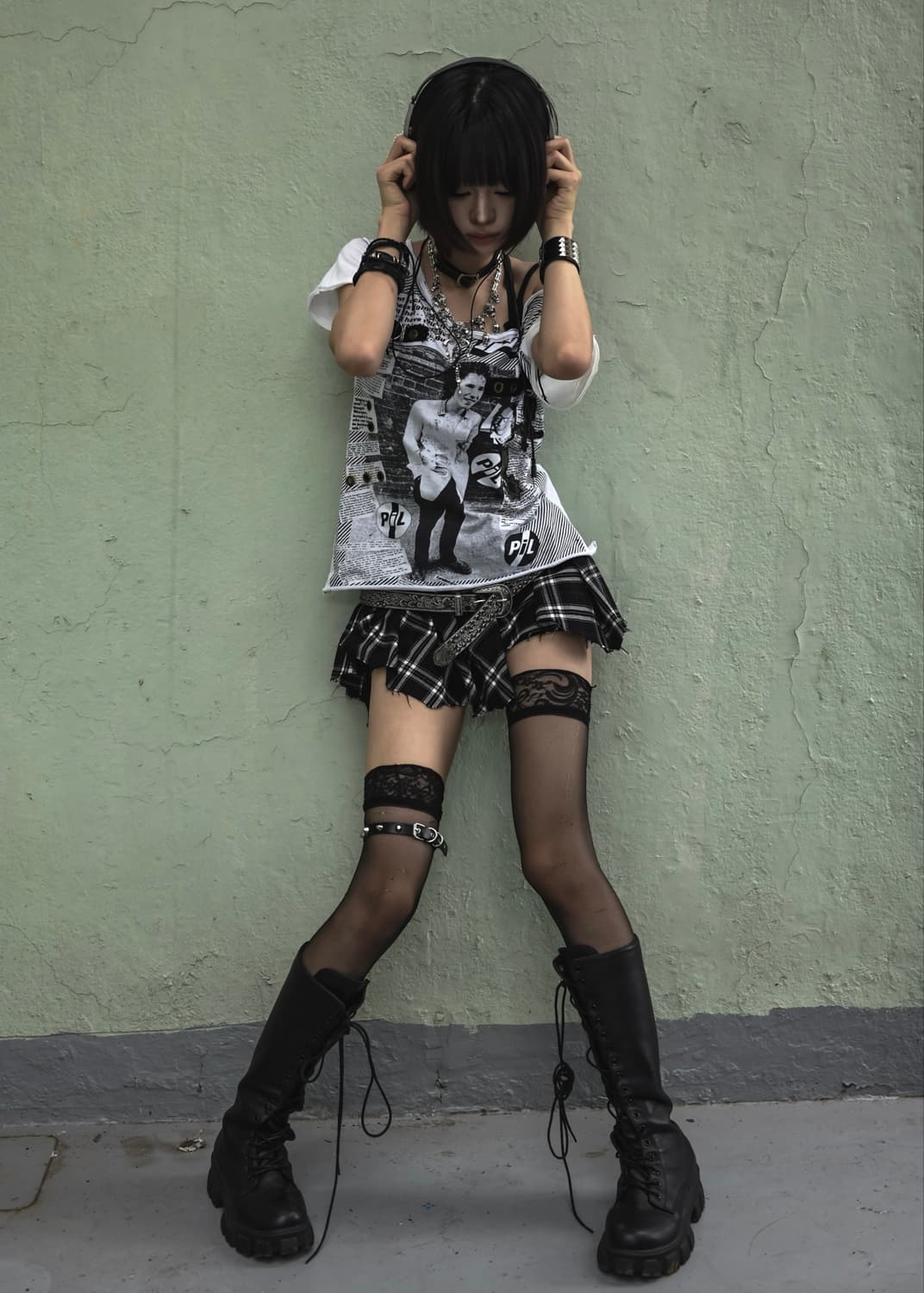 White Punk Printed T-shirt 상품이미지5