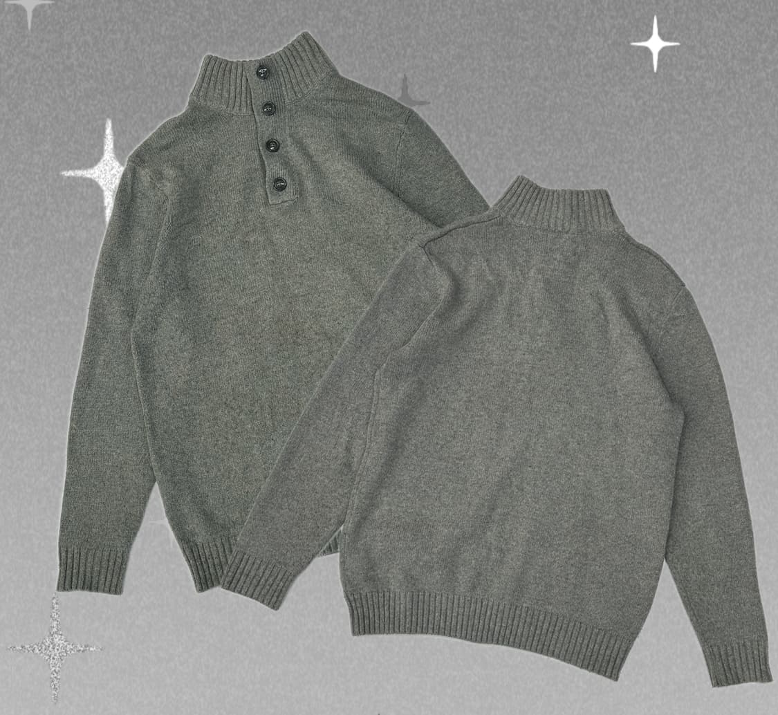 OLD NAVY 그레이 버튼 니트 핀터 베이직 아메카지  L 상품이미지1