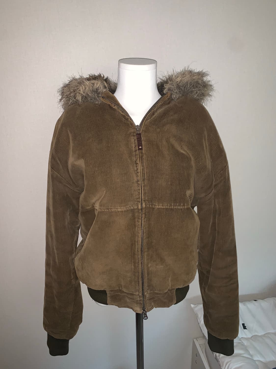 빈티지 코듀로이 퍼 후드 점퍼 상품이미지1