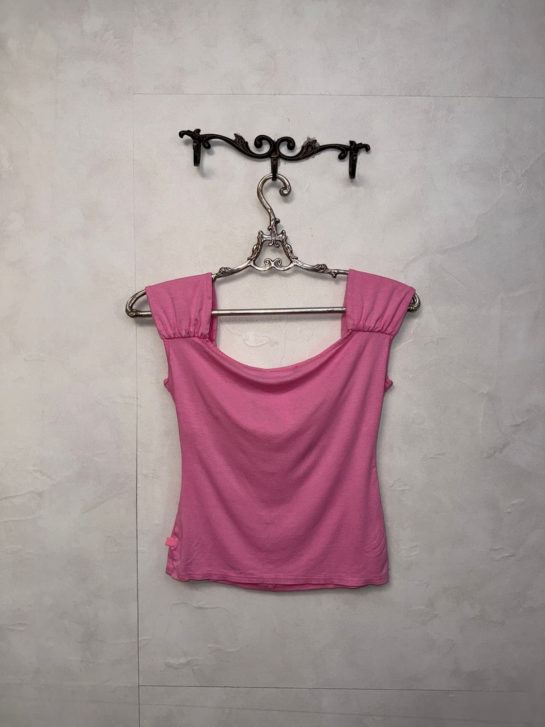 Morgan baby pink ribbon shirring 슬리브리스 상품이미지3