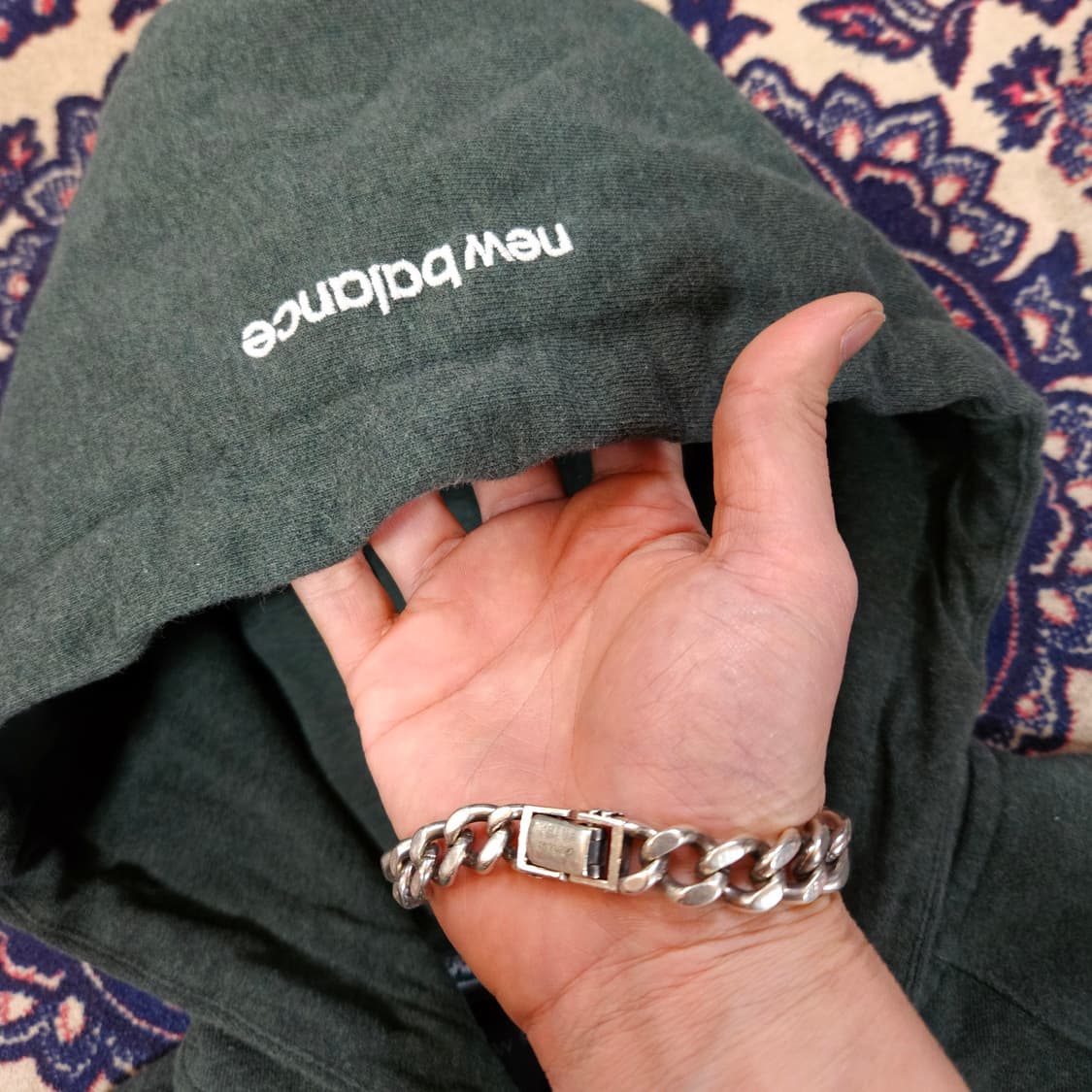 뉴발란스 카키 스몰로고 후드집업 자켓 XL size 상품이미지5