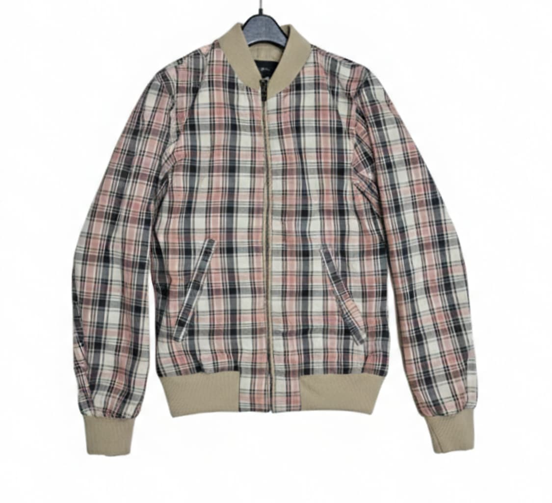 유니클로 JW Anderson리버시블 블루종 집업 점퍼/핑크 체크무늬 상품이미지1