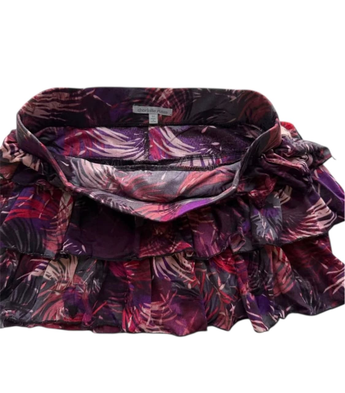 빈티지 퍼플 플라워 프릴 미니스커트 상품이미지3