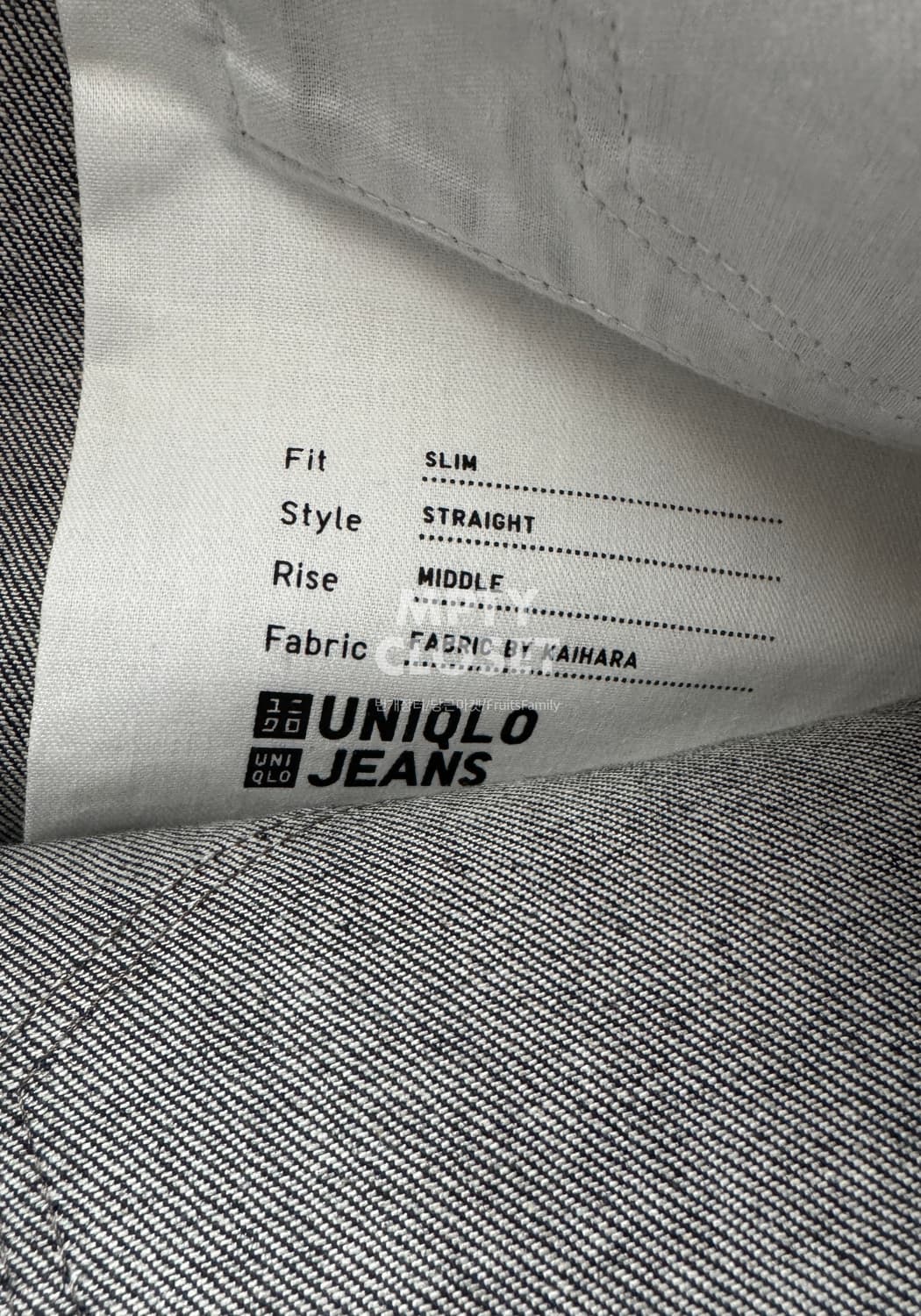 [33] 유니클로 셀비지 데님팬츠 슬림스트레이트 네이비 상품이미지4