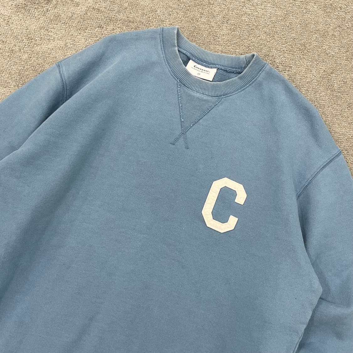 L 커버낫 로고 맨투맨 하늘색 상품이미지2