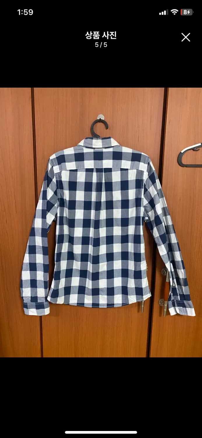 [ABERCROMBIE] 아베크롬비 네이비 체크 셔츠 M사이즈 상품이미지5