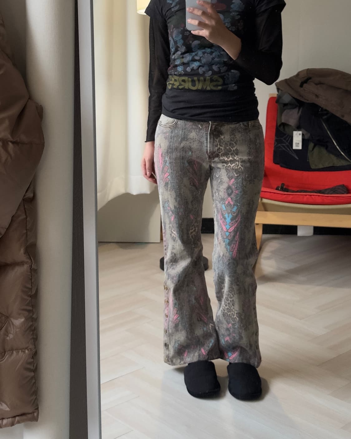 [GK] mixed pattern boot cut pants 상품이미지4