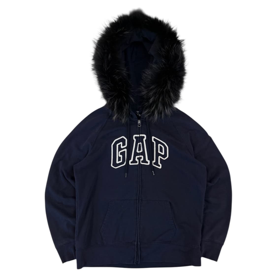 GAP 갭 y2k 울프죠 퍼 후드집업 네이비 상품이미지1