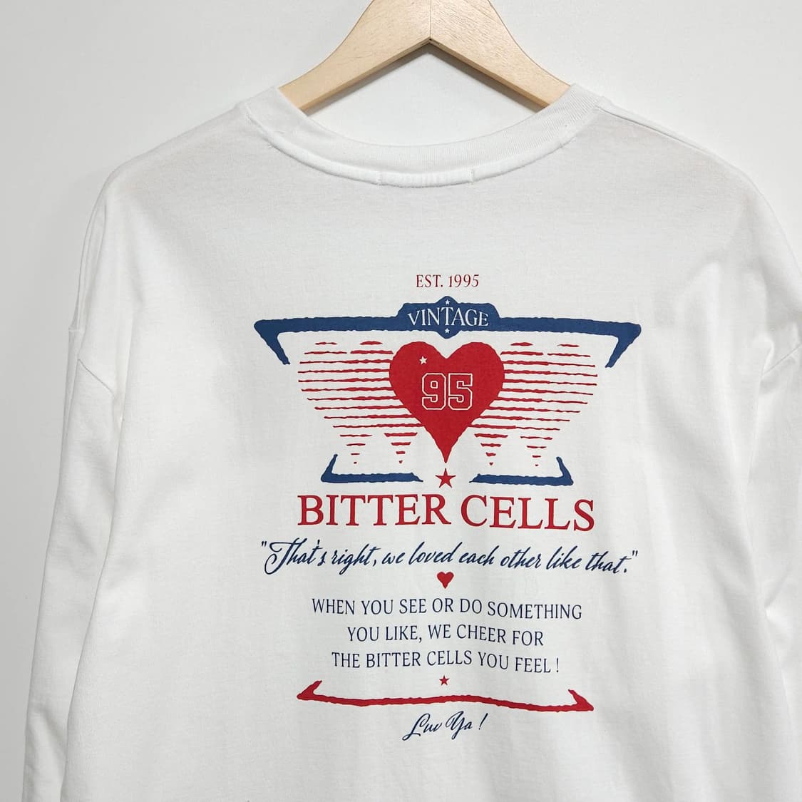 BITTER CELLS 비터셀즈 하트 로고 프린팅 긴팔 티셔츠 Free 상품이미지3