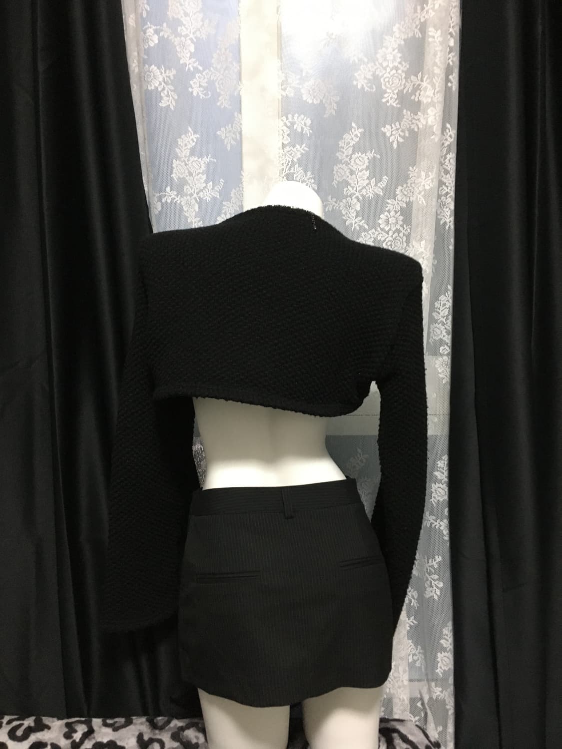 BOHEMSEO UNBALANCED DRAPE MINI SKIRT 상품이미지2