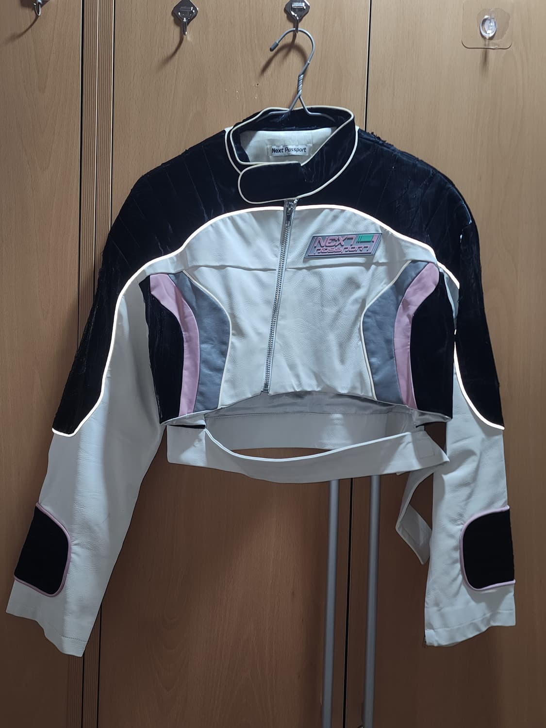 Next Passport 사이버 y2k 포 레더 바이커 자켓 상품이미지1