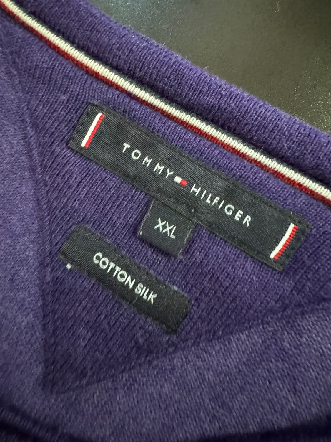 타미힐피거 코튼 실크 니트 L ~ XL 퍼플 상품이미지3