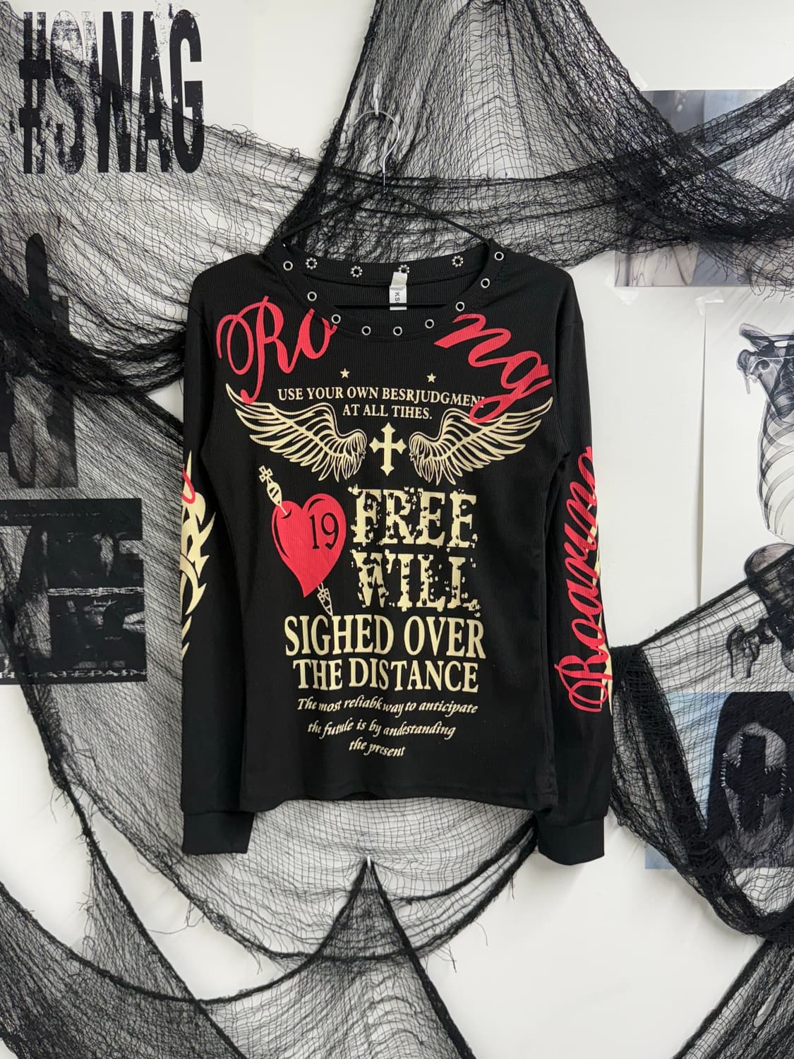 Punk mood wing printing longsleeve  상품이미지2