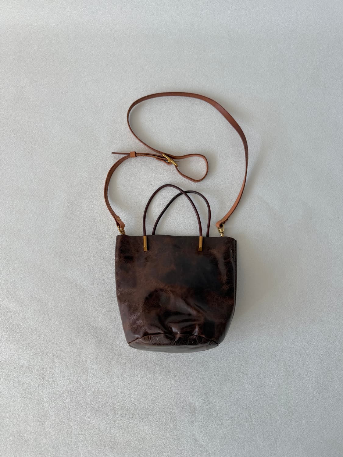 Pre owned 레더 토트 크로스백(황동 부자재) 상품이미지1