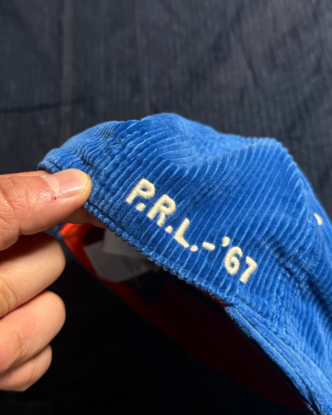 폴로 랄프로렌 셰닐 패치 코듀로이 볼캡 - 블루 OS 상품이미지7