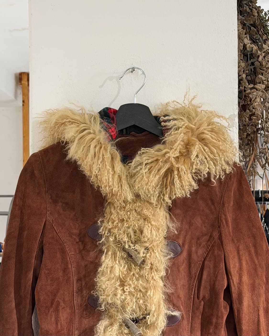 돌체앤가바나 브라운 스웨이드 양털 트리밍 더플 코트 상품이미지4