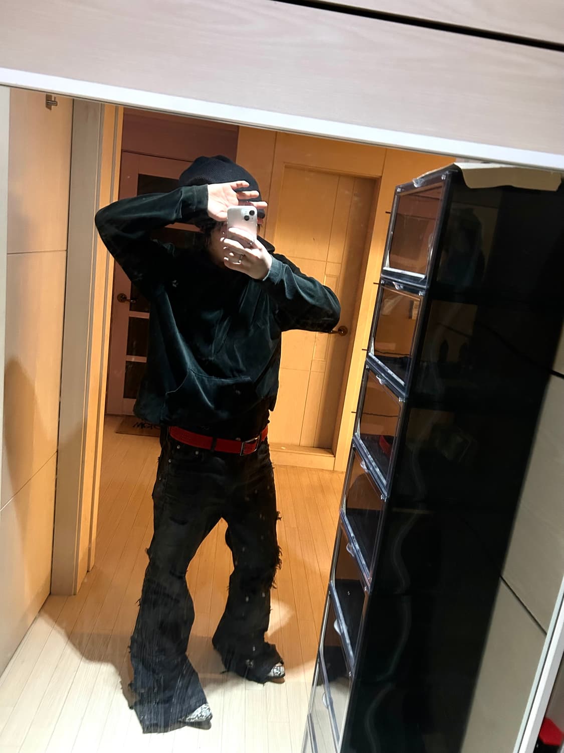 Velvet Black Slim Hoodie  상품이미지6