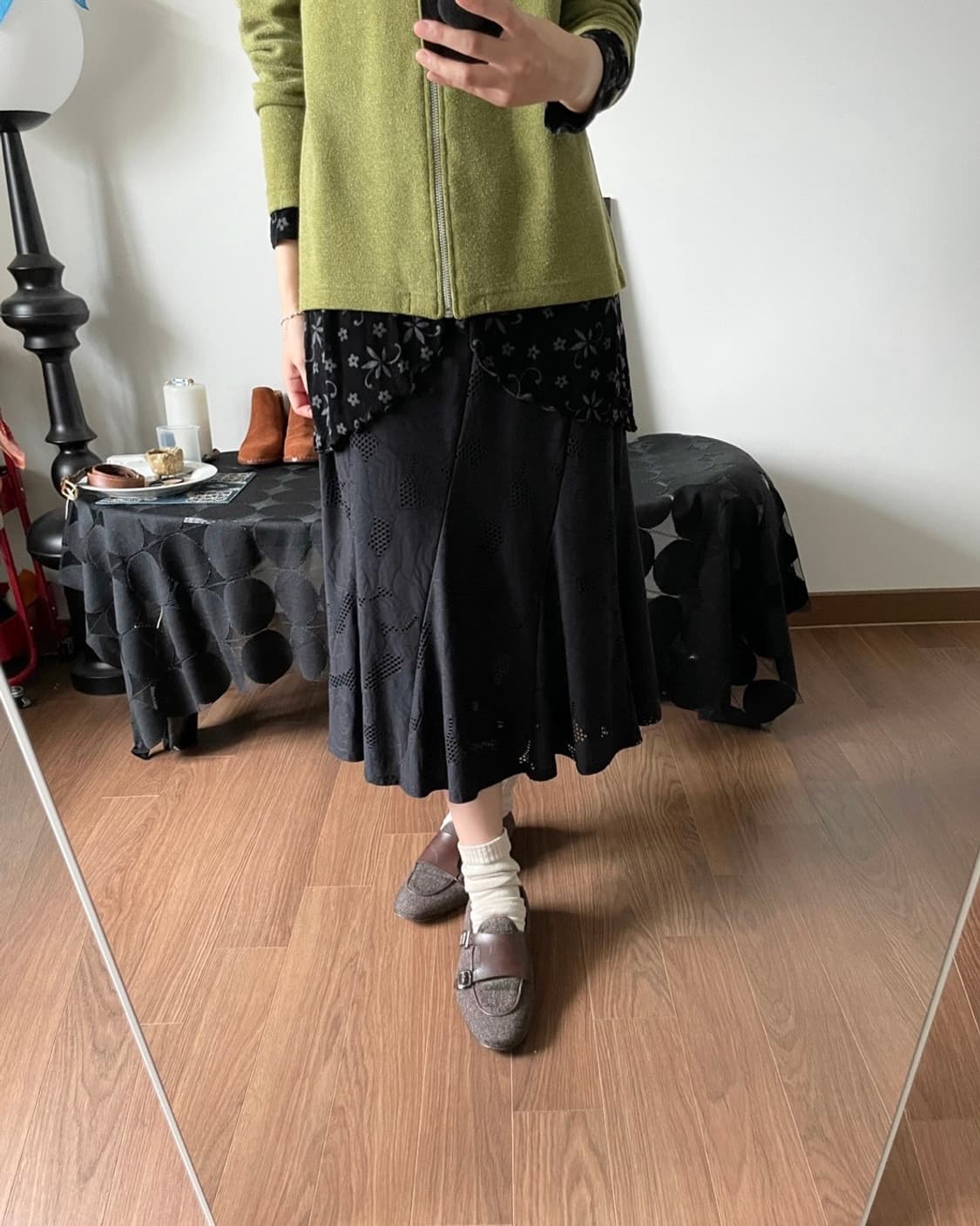 rose patterned skirt 상품이미지4