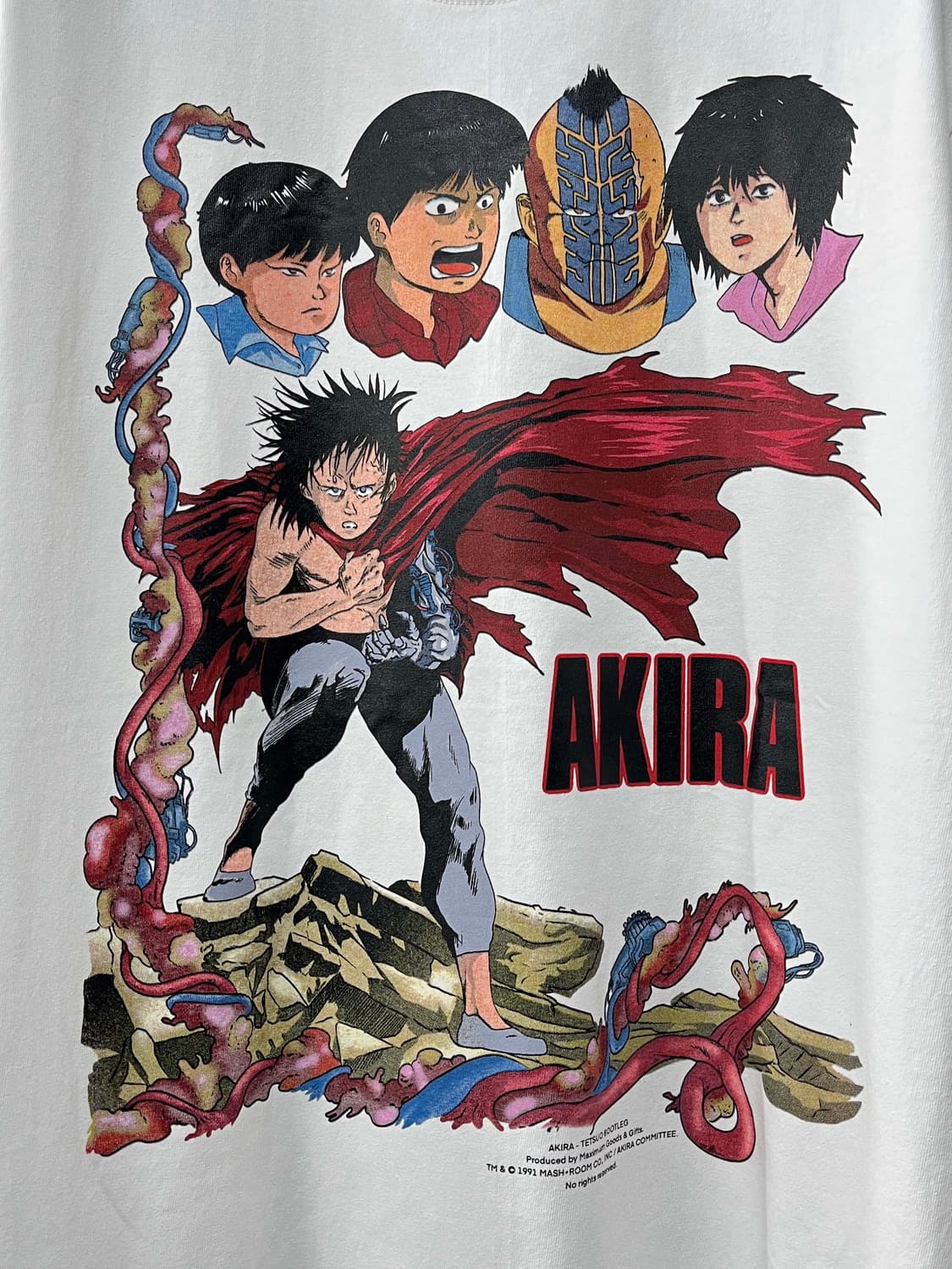 아키라 시마 테츠오 사이버펑크 그래픽 애니 반팔티 부틀렉 화이트 상품이미지4