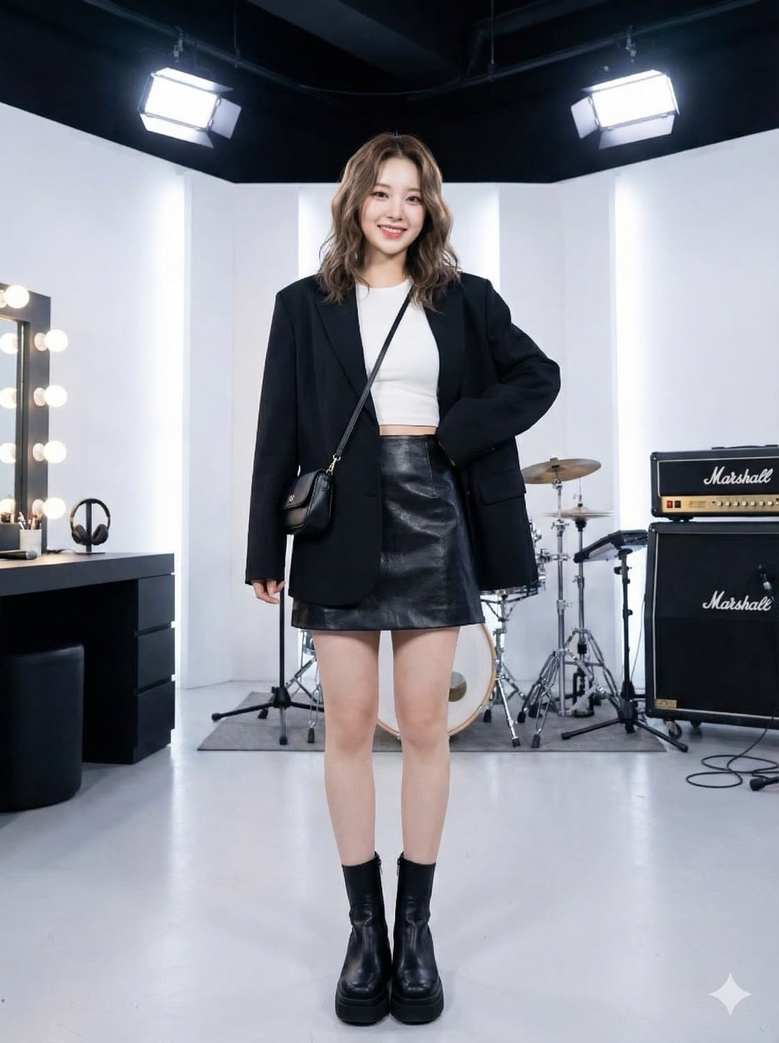 MONGDOL 몽돌 비건 레더 미니 스커트 상품이미지1