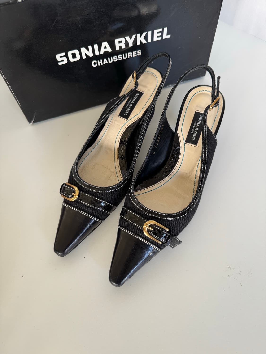 SONIA RYKIEL 소니아리켈 빈티지 버클 슬링백 힐 상품이미지1